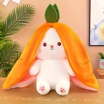 Bunny Stuffed Animal,Reversible Carrot Strawberry Bunny Plush Doll With Zipper Cute Soft Rabbit Toys Pillow Decoration 35cm - Image 2