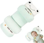 CozyBabyNest.Newborn Baby Head Shaping Pillow – Cute Bear Design | Anti-Roll, Breathable & Soft Support Cushion for Infant Safety Sleep.By Baby & Gadgets Hub. - Image 2
