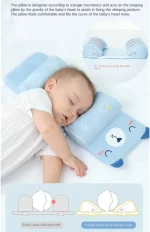 CozyBabyNest.Newborn Baby Head Shaping Pillow – Cute Bear Design | Anti-Roll, Breathable & Soft Support Cushion for Infant Safety Sleep.By Baby & Gadgets Hub. - Image 4