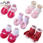 Tawakkal Mart New Baby Girl Socks Cute Lace Flower Bows Soft Cotton Princess Newborn Socks Toddler Socks Clothes Baby Gift Winter Autumn