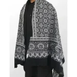 Pure Cotton Black Sindhi Ajrak Chadder / Shawl for Men and Women - Image 2