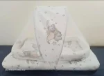 SP Bed with Mosquito net and 1 pillow, Comfortable New born Baby Bistar multicolor [ SIZE CAN BE USED FOR 0 TO 6 MONTHS)