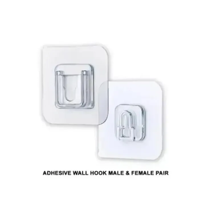imgi_2_2a9f6d63248af3de103afc0b18a9ecfa.jpg_720x720q80.jpg_ Wall Hooks Magic Transparent Sticker Self Adhesive Double Side Pack of 01 Pair - Image 1
