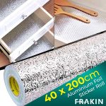 Proof Waterproof Aluminium Sheet DIY Wallpaper, Backsplash Aluminium Sticker for Home, Kitchen, Stove, Cabinet, Wall, Drawers, Furniture, Silver Colour 40x200cm