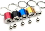 Auto Part Model Gear Box Shifter Keychain, Mini Car Gear Shift Stick Knob Gearbox Metal Key Chain Key Ring for Men(Multi) - Image 2