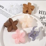 New Fashion Matte Flower Claw Clips Women Hair Claws Floral Cute Hair Accessories Hair Clips For Girls Sweet Clamp Barrettes
