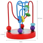 Wooden Toys Wooden Circles Bead Wire Maze Roller Coaster Educational Wood Puzzles Boys Girls Kid Toy 6+ Months 1pc