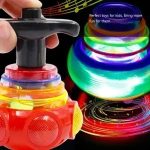 lighting Lattu Flashing Spinning Tops Flashing Music Peg-Top Toy Educational Toys for Kids Children (Random Color)
