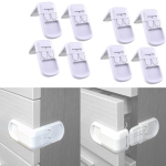 Tawakkal Mart 2pcs Baby Safety Drawer Lock Anti-Pinching Hand Cabinet Drawer Locks Plastic White Safety Buckle for Children Kids Protection