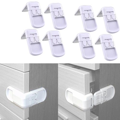 imgi_51_cf653a5adac8f626b7feffc428bc9a5b Tawakkal Mart 2pcs Baby Safety Drawer Lock Anti-Pinching Hand Cabinet Drawer Locks Plastic White Safety Buckle for Children Kids Protection - Image 1
