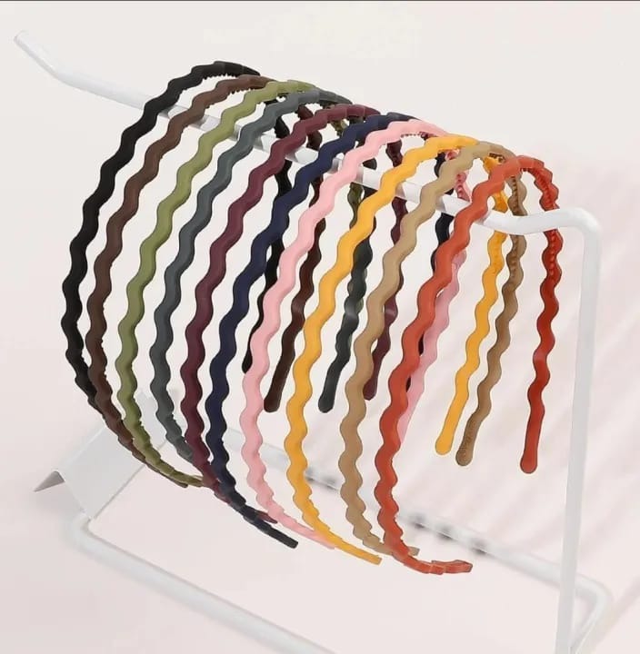 imgi_52_91ed8fa6af2c019f12630416f1f1e318 10 Pcs Wave Shape Plastic Headbands Non Slip Fashion Hair Bands with Teeth Comb for Women Girls Thin Thick Curly Hair. - Image 1