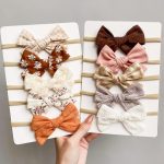 5Pcs/set Print Bows Baby Headbands for Children Elastic Baby Girls Turban Kids Hair Bands Headwrap Newborn Hair Accessories