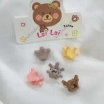 GPCute Aesthetic Small Crown Hair Clip Set for Kids (Assorted colors)- 5 small clips - Multicolor | Fashion Small Hair Clips For Kids