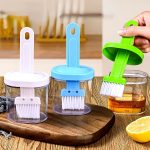 Oil Bottle Jar With Silicone Brush & Heat Resistant, Use For Baking, Cooking, Grill & Spread Oil Butter Sauce.