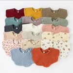 GP -Soft Cotton Gauze Baby Bibs Cute Solid Newborn Kids Bandana Bib Flower Burp Cloth Soft Infant Boys Girls Saliva Towel