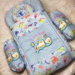Best Quality New 4 PCS Baby Sleeping Bag with 1 Pillow 2 Cushions Embroidered Print Zipper Multicolored Safety Baby Crib 0-1 Year Infant Portable Baby Cots Crib Infant Baby Sleeping Bag - baby bistar gaddi - baby bed accessories newborn multicolored