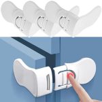Tawakkal Mart 2pcs Baby Safety Drawer Lock Anti-Pinching Hand Cabinet Drawer Locks Plastic White Safety Buckle for Children Kids Protection
