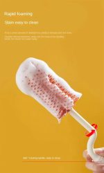 Tawakkal Mart 3pcs Set Baby Bottle Cleaning Brush Silicone 360 Degree Bottle Cleaner Tool Infant Bottle Pacifier Straw Brush with Base Storage - Image 5