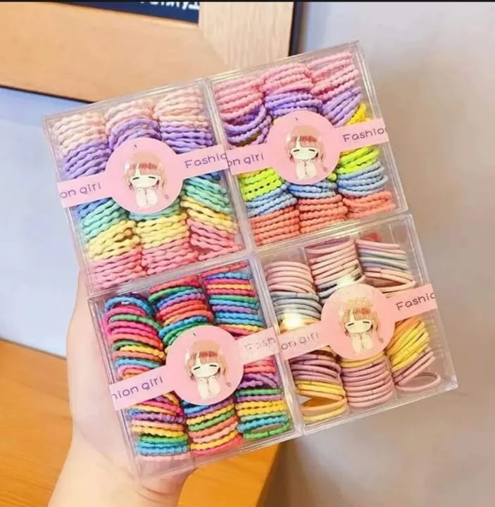 imgi_53_c84fd140ec68f11ac0e94c8eb1b83362 100pcs/Bag Childrrrren Cute Candy Cartoon Solid Rubber Bands Girls Lovely Colorful Elastic Hair Bands Kids Sweet Hair Accessories - Image 1