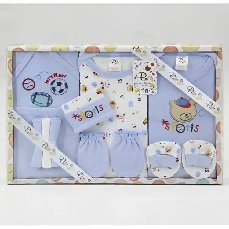 imgi_55_b160f60877e98793743f46fabf0a879d Newborn Baby Gift Set Box 10pcs / Baby Clothes Set - Blue - Image 1