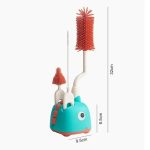 Tawakkal Mart 3pcs Set Baby Bottle Cleaning Brush Silicone 360 Degree Bottle Cleaner Tool Infant Bottle Pacifier Straw Brush with Base Storage - Image 7
