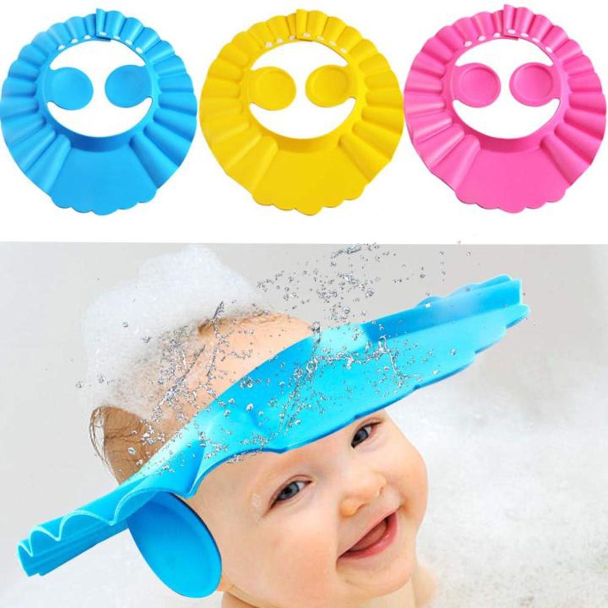 imgi_56_1cf8dbf51d6420a676897daad3f5bd83 Tawakkal Mart Baby EVA Soft Kids Shampoo Bath Shower Cap Hat Adjustable Kids Shower Cap Baby Care Bath Protection for Kid Shower Accessory - Image 1