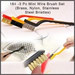 3 PC MINI WIRE BRUSH SET (BRASS, NYLON, STAINLESS STEEL BRISTLES) - Image 3