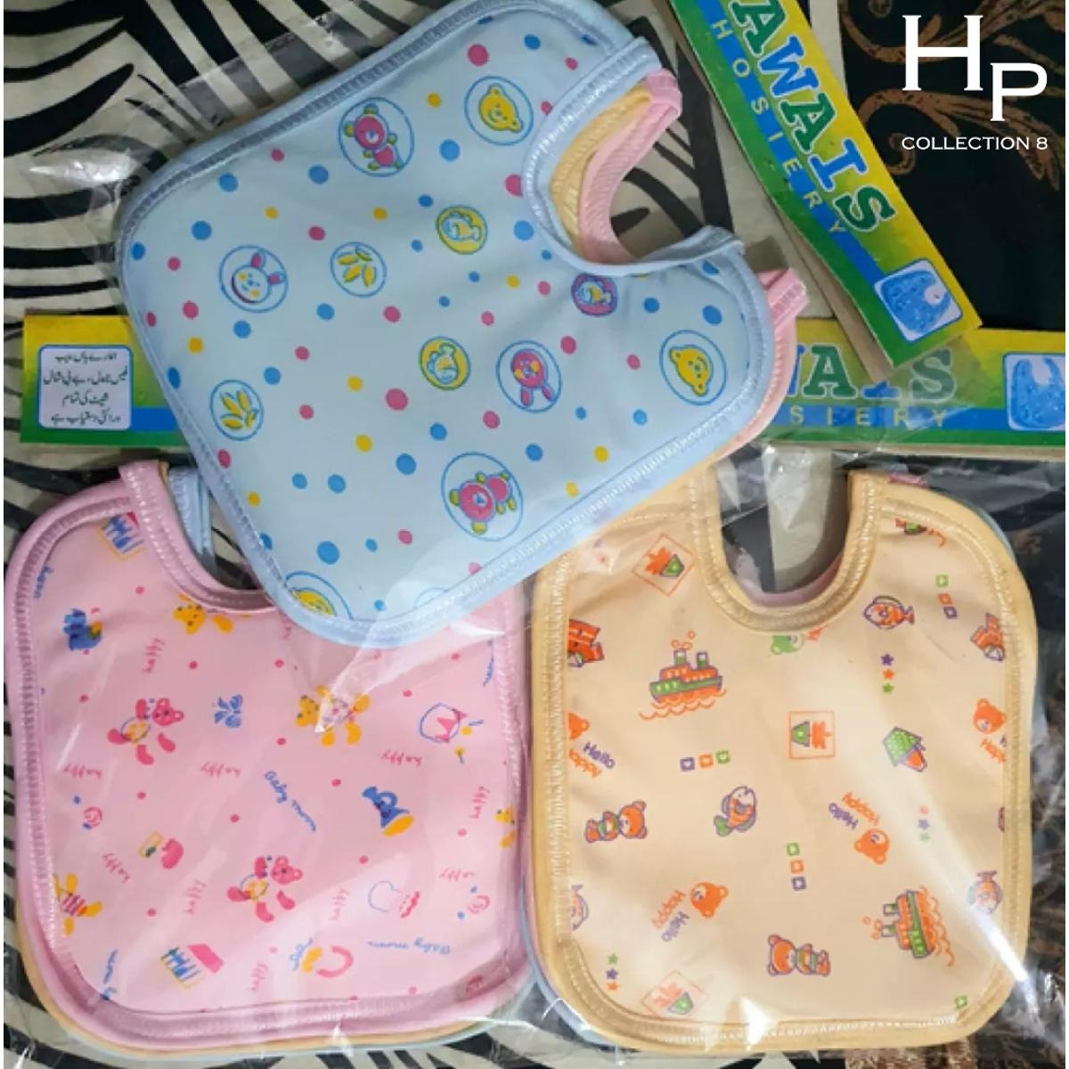imgi_56_941f650ded45697f2058011b408a9fba Total 3 Bibes BLUE YELLOW PINK Water Proof High Quality Baby Bibs Absorbable For Girl And Boy - Cotton Bibs With Sheet - Image 1
