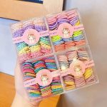 40pcs/Bag Childrrrren Cute Candy Cartoon Solid Rubber Bands Girls Lovely Colorful Elastic Hair Bands Kids Sweet Hair Accessories