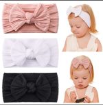 LDM 3 Pcs Hair Bandage Tie Band Headband Bow Turban Children Newborn Kids Baby Girl Accessories Bowknot Rabbit Ear Headwear