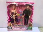 bendable Barbie doll set-family boy and girl doll set
