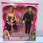 bendable Barbie doll set-family boy and girl doll set