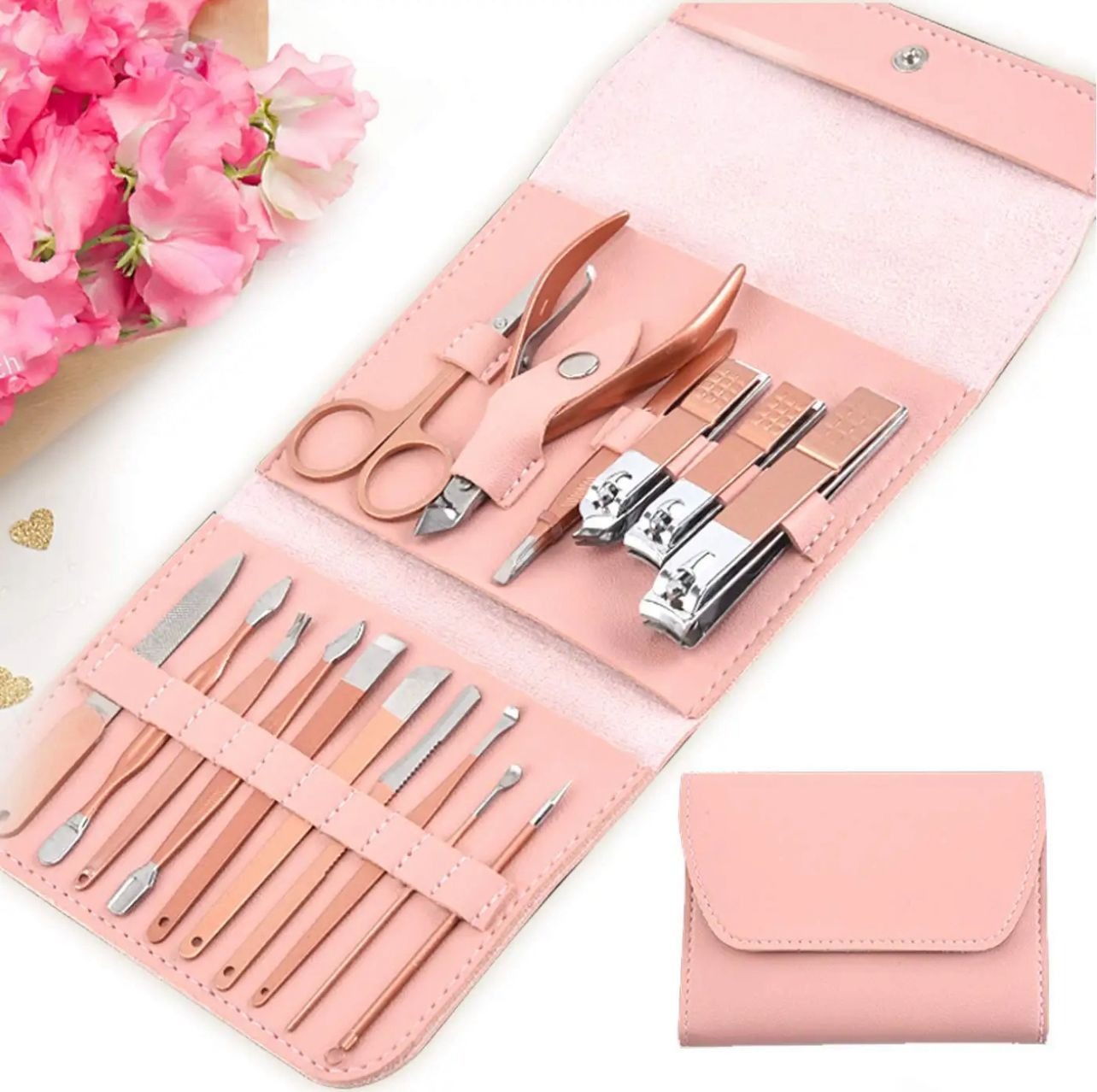 imgi_57_30a9142d15269498e4df7fa194687056 Manicure Pedicure Grooming Kit, Stainless Steel set, Nail cutter set, Nails Care, Clipper, Nails tool Set, Professional Spa kit, Nipper, 16pcs set - Image 1