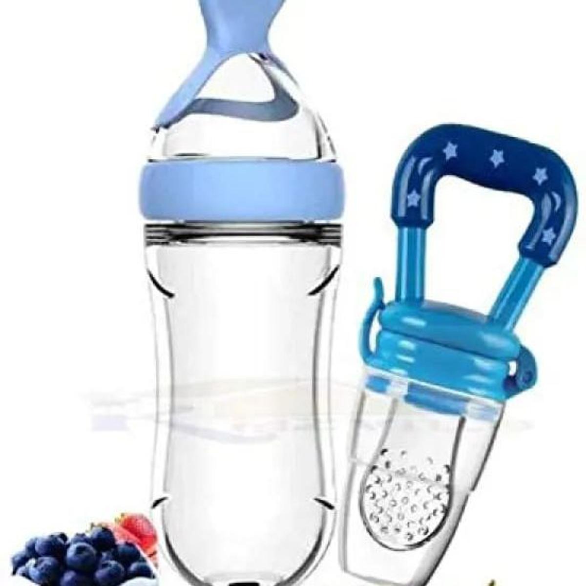imgi_57_5617361febeb0099ff11be83843a2d93 Momme Pack of 2 Baby Silicone Squeeze Spoon Feeder with Fruit Pacifier - Image 1