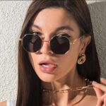 Eldorado Trendy Metal Frame Sunglasses/ Retro Polygon Gradient Mirror Sunscreen Sunglasses - Image 3