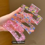 Pack of 6, Pack of 3, pack of 1 Transparent and Matte Solid Girls Hair Claws Rectangle Hair Clips for Women Simple Elegant Hair Accessories Hair catchers (Multi Colors) - Image 3