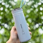 Nice Glass Water Bottle - Leak Proof, Insulated, BPA-Free, Trendy & Durable, Stylish - Perfect for Girls, Boys, Sports, Gym, School, Outdoor, Walking, Hiking, Home Use - Hot for 12 Hours, Cold for 24 Hours - Portable & Travel Friendly - Image 5