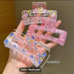 Pack of 6, Pack of 3, pack of 1 Transparent and Matte Solid Girls Hair Claws Rectangle Hair Clips for Women Simple Elegant Hair Accessories Hair catchers (Multi Colors) - Image 7