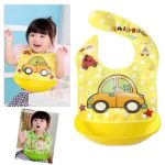 Baby Folding Plastic Rubber Baby Bib Napkin With Soft Tray By Tawakkal Mart.