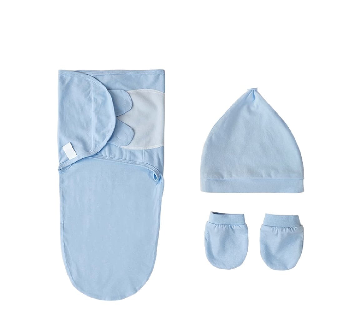 imgi_61_36d11c68c1ee137442492aee43f9293b 3pcs/set 0-6 Month Cotton Sleepsack Baby Swaddle Blanket Wrap Hat Set Infant Adjustable Newborn Cocoon Sleeping Bag Muslin - Image 1