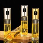 Stainless Steel Oil Sprayer Bottle 100ml – Refillable Cooking Oil Mister for Olive Oil, Air Fryer, BBQ, Baking, Grilling, Frying – High Pressure Spray Bottle for Kitchen, Salad Dressing – Food Grade Glass, Portable Cooking Accessories, Healthy Tools