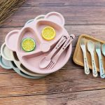 Pack of 5 3Pcs/Set Baby Food Feeding Tableware Cartoon Bear Bowl+Spoon+Fork Eating Dinnerware for Children Dishes Kids Dinning Plate - Image 2