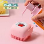 Silicon Bath Body Brush, Exfoliating Body Scurb Brush with Soap Dispenser, 2 in 1 Ultra Soft Bath Sponge Shower Brush and Body Massager, Baby Shower Brush, Shampoo and Gel Dispenser, Loofah Brush, Body Cleaning Scrubber for Man, Women and Children - Image 4