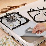 4 Pieces Non-Stick Gas Range Protectors Reusable Aluminum Foil Gas Stove Burner Cover Protector Liner Clean Mat Pad (Silver)