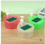 2 in 1 Double Layer Liquid Soap Dispenser and Dish Washing Scrubber Sponge Holder 1000ml - Image 2