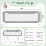 1 Single Piece Baby Safety Bed Fence, Adjustable Bed Rail, Baby Children Bed Barrier, Baby Fall Protection, Baffle Universal Bed Guardrail, Baby Bed Crib Baby Cot Rails Folding Baby bed Guard. - Image 6