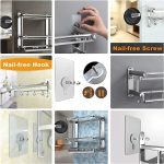 10PCS Self Adhesive Wall Hooks | Punch Free Seamless Screw Stickers for Hanging | Nail-Free Strong Wall Mount Kit for Kitchen Bathroom Home Office | Transparent Heavy Duty No Drill Hooks | Non-Trace Invisible Adhesive Screw Hangers for Organization - Image 3