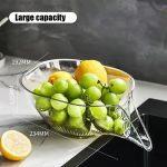 Multi-Functional Drain Basket Fruit Basket Vegetable Washing Basket Kitchen Sink Drain Basket Kitchen Basket Drainage Basket Funnel Kitchen Link Strainer Sink - Image 2