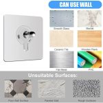 10PCS Self Adhesive Wall Hooks | Punch Free Seamless Screw Stickers for Hanging | Nail-Free Strong Wall Mount Kit for Kitchen Bathroom Home Office | Transparent Heavy Duty No Drill Hooks | Non-Trace Invisible Adhesive Screw Hangers for Organization