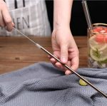 Pack of 5) Stainless Steel Straws + Straw Cleaning Brush | Metal Straw for Drinking Juice & Reusable - Image 4